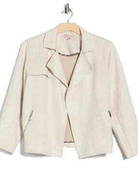 Philosophy Faux Suede Open Front Jacket